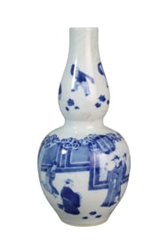 CHINESE BLUE & WHITE DOUBLE GOURD PORCELAIN VASE