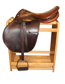 "THE SOVEREIGN" ENGLISH LEATHER SADDLE WITH WOOD HOLDER