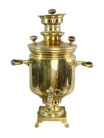 ANTIQUE RUSSIAN BRASS SAMOVAR