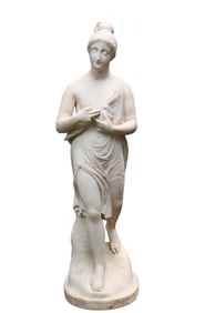 A WHITE MARBLE CLASSICAL FIGURE OF VENUS