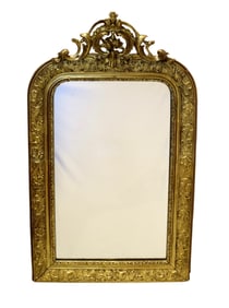 19TH CENTURY CONTINENTAL LARGE GILT FRAME MIRROR