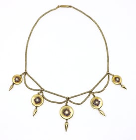 VICTORIAN 14KT GOLD PEARL FESTOON NECKLACE