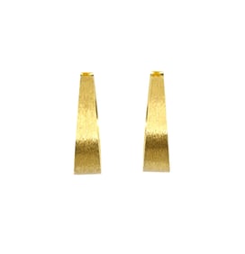 TIFFANY & CO 18KT GOLD TEXTURED HOOP EARRINGS