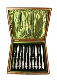 STERLING SILVER KNIFE & FORK SET MADE FOR J.B. YABSLEY LONDON