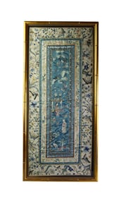 CHINESE LATE-QING EMBROIDERED SILK PANEL