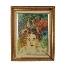 SURREALIST OIL PAINTING, SANTOS 1971