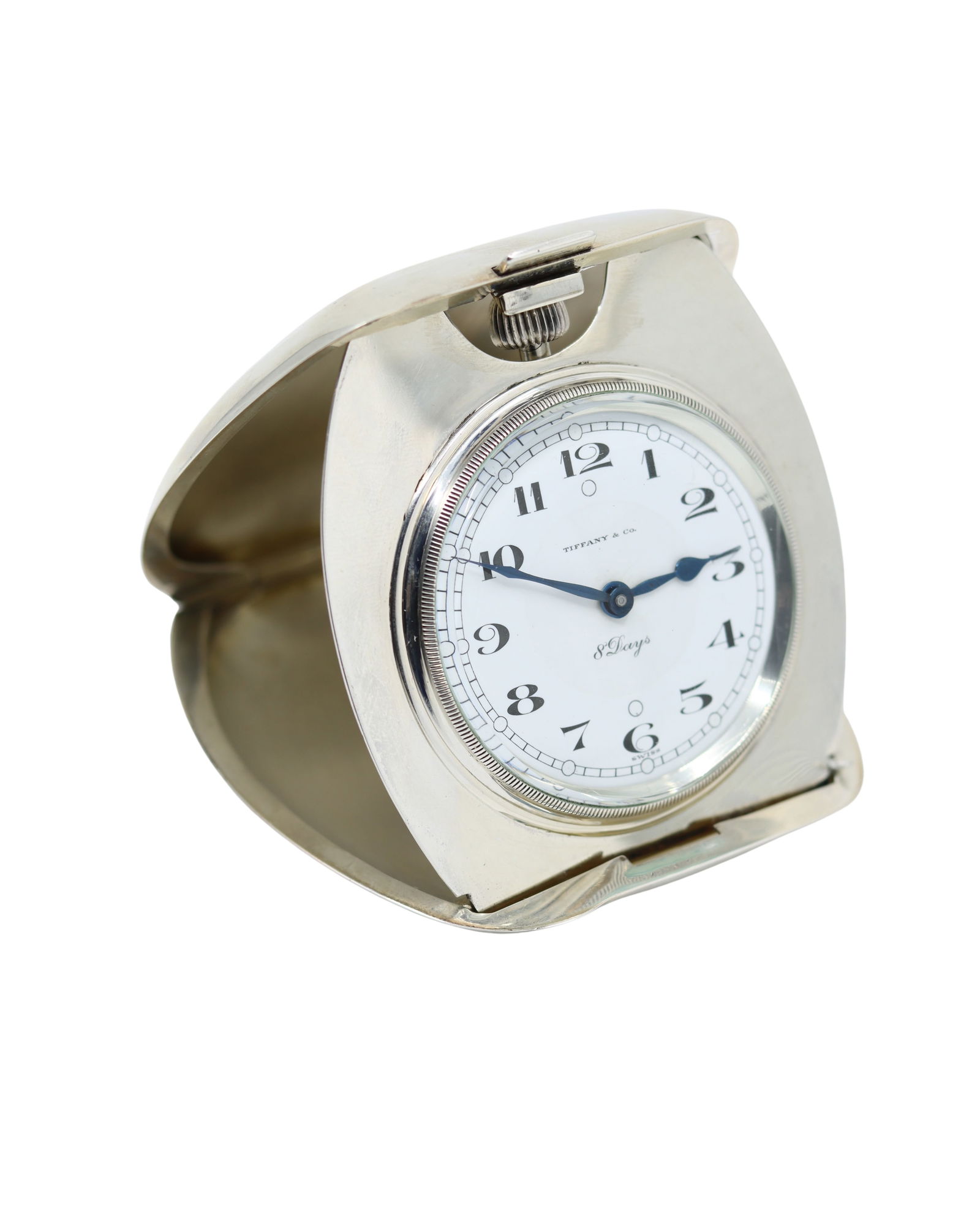 TIFFANY & CO SILVER FOLDING TRAVEL CLOCK (1 of 7)