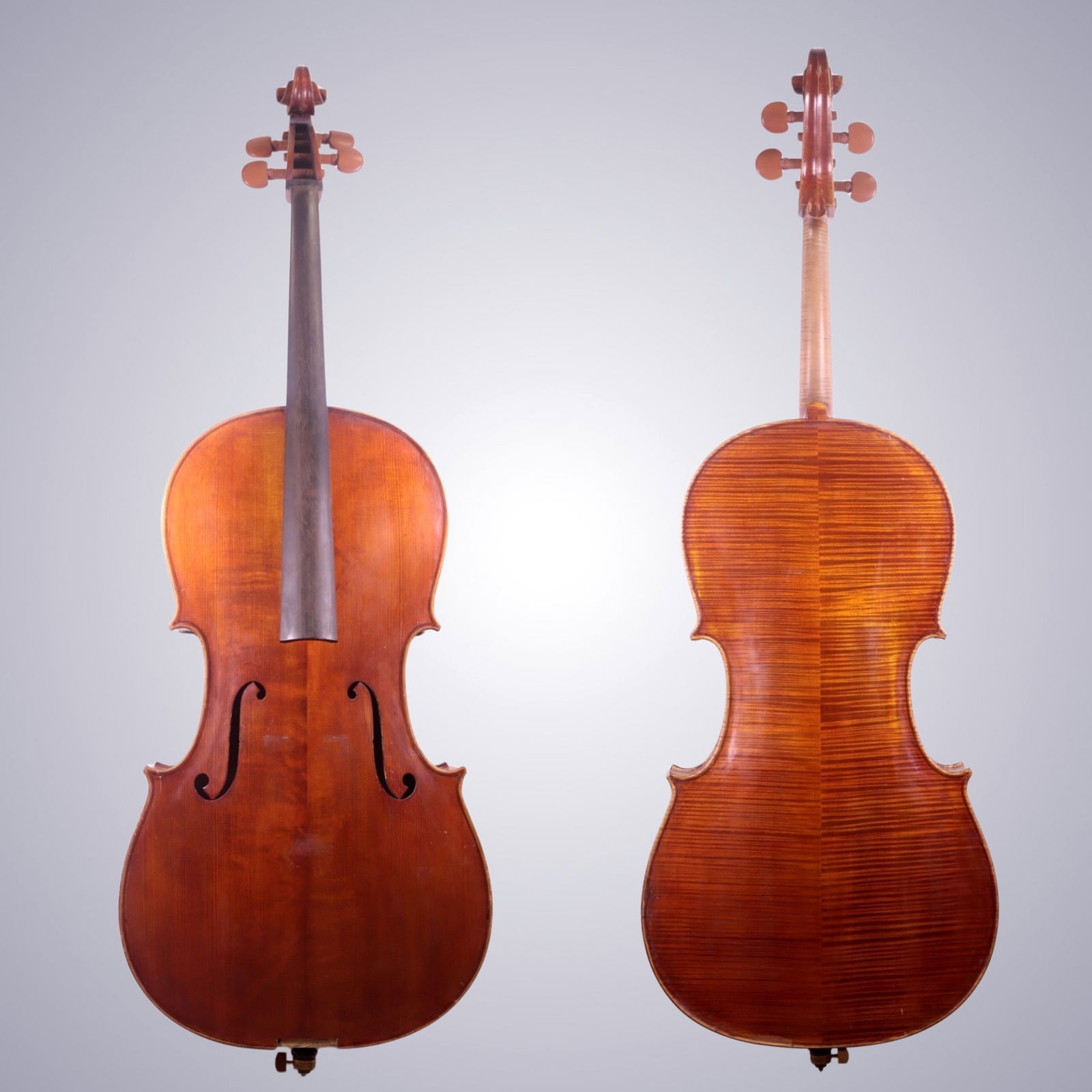 A CELLO LABELED JOSEF A. CERMAK 1923: A CELLO LABELED JOSEF A. CERMAK 1923 Labeled on Interior: Josef A. Cermak, houslar Kutna Hora zhotovil 1923 Approximate Dimensions: 122.5 cm (Total Length) 75.3 cm (Length of Back) 33.3 cm (Upper