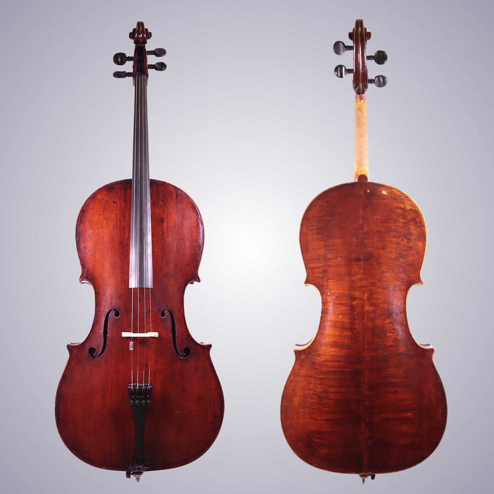 A CELLO BY NICOLAS FRANCOIS VUILLAUME - CERTIFIED: A CELLO BY NICOLAS FRANCOIS VUILLAUME Accompanied by certificate of authenticity from Frederick Oster Labeled on Interior: NICOLAS FRANCOIS VUILLAUME Inscribed with numbers & date - 1861 Approximate D