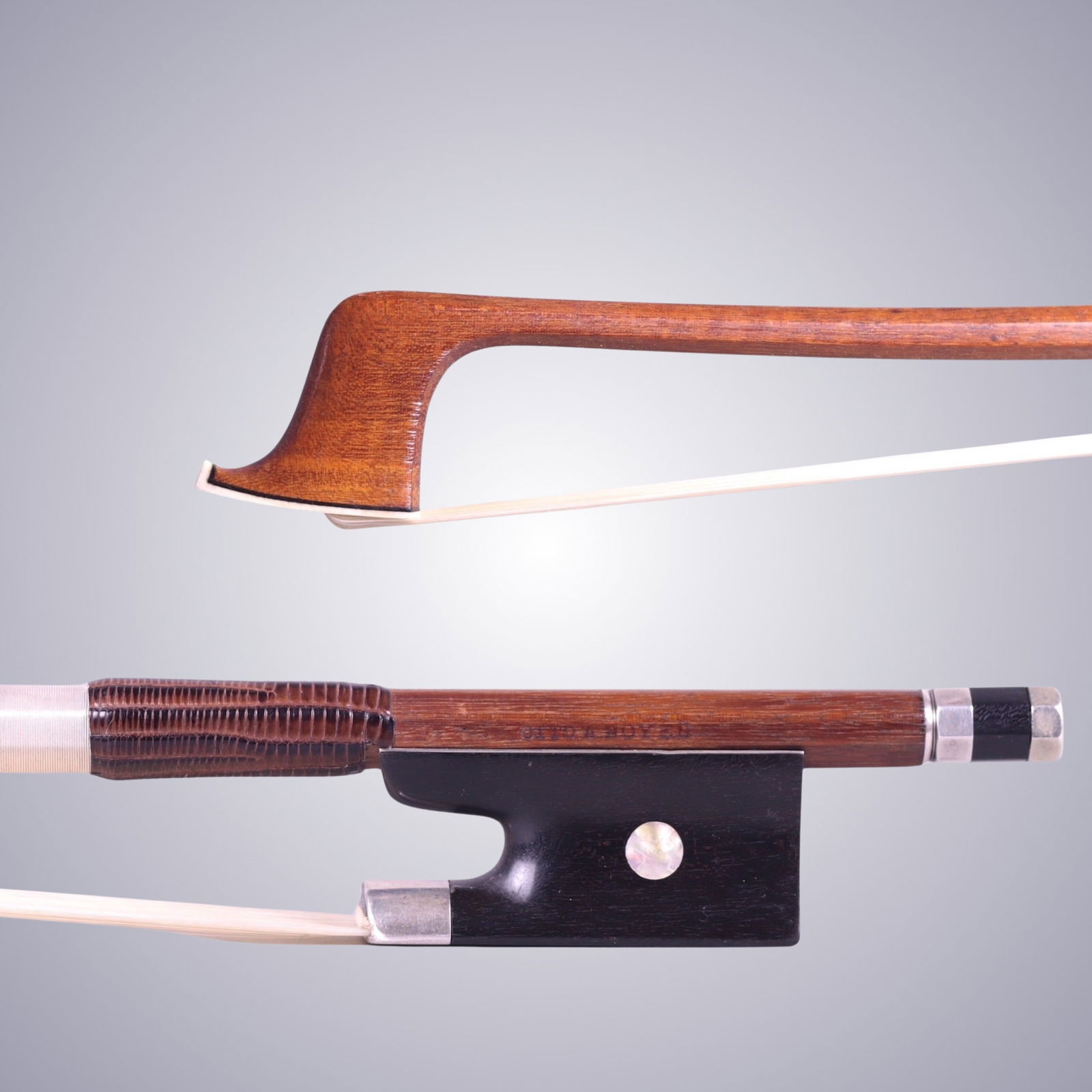 A VIOLIN BOW ATTRIBUTED TO OTTO A HOYER (1 of 11)