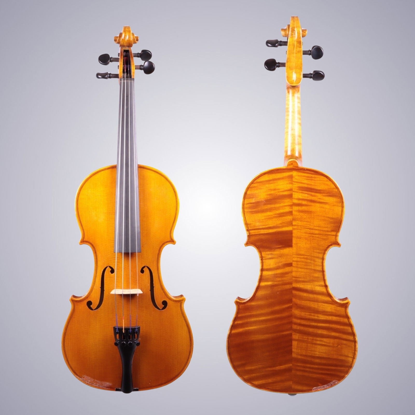 A FRACTIONAL VIOLIN, UNLABELED: A FRACTIONAL VIOLIN, UNLABELED Two-piece flamed back, unlabeled Approximate Dimensions: 56.5 cm (Total Length) 34.2 cm (Length of Back) 15.7 cm (Upper Bout Width) 11 cm (Middle Width) 19.8 cm