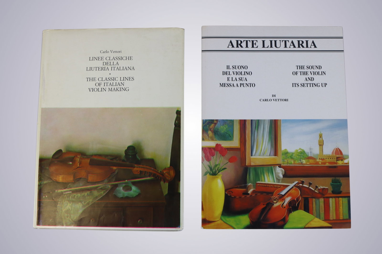 GROUP OF TWO VOLUMES BY CARLO VETTORI: GROUP OF TWO VOLUMES BY CARLO VETTORI Carlo Vettori. Linee Classiche della Liuteria Italiana / The Classic Lines of Italian Violin Making and Arte Liutaria: The Sound of the Violin and Its Setting