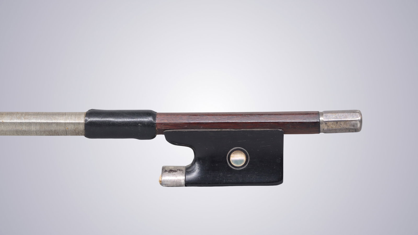 A SILVER MOUNTED VIOLIN BOW ATTRIBUTED TO L. BAUSCH WORKSHOP - 2