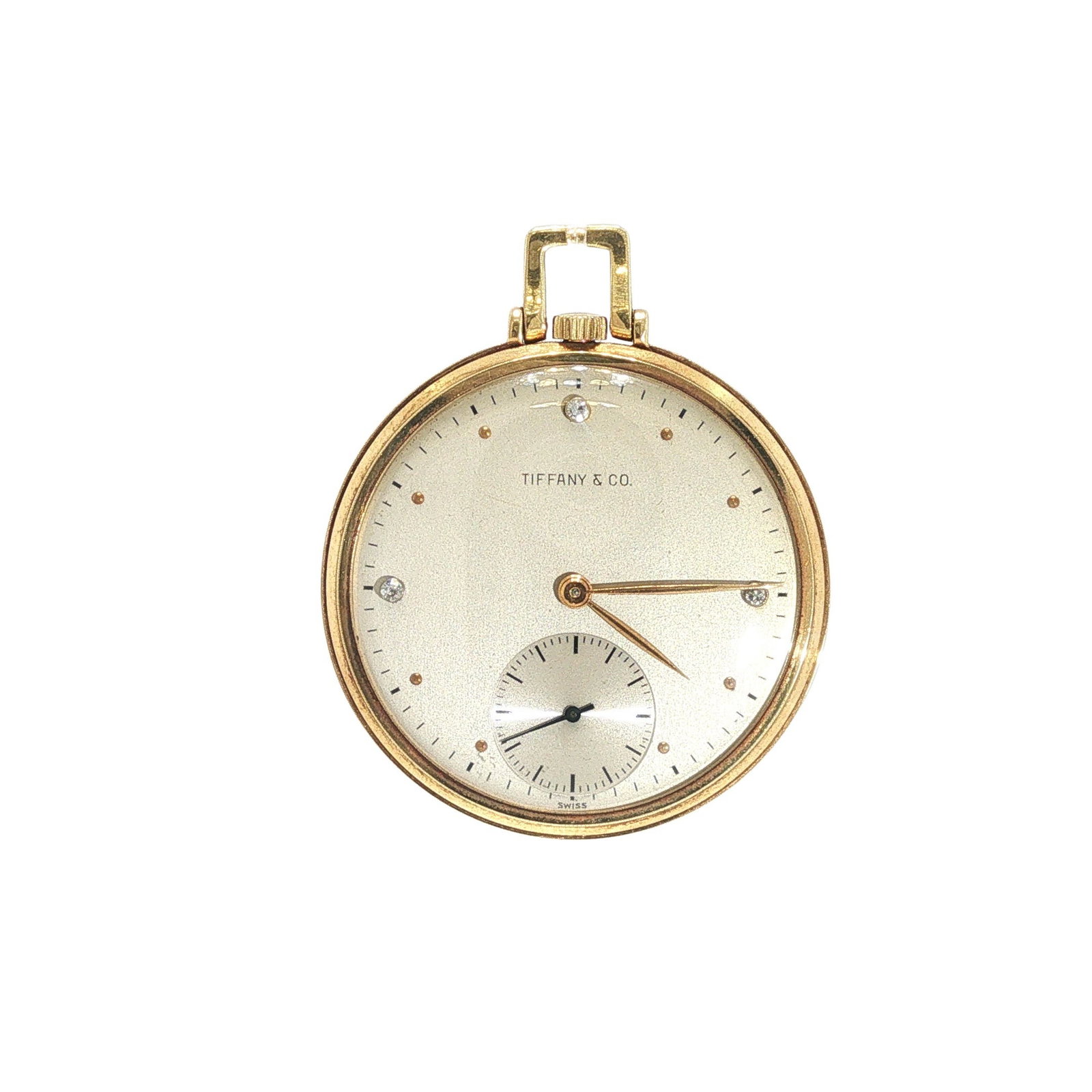 ART DECO TIFFANY & CO. 18K GOLD & DIAMOND POCKET WATCH BY OMEGA (1 of 12)