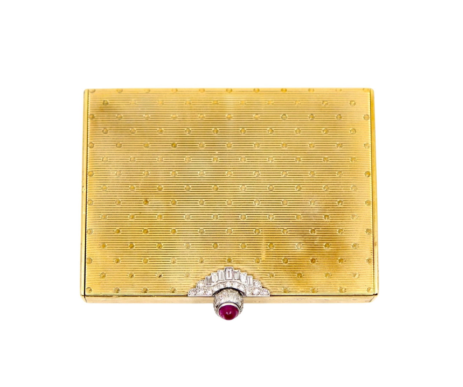 RARE JACQUES CARTIER 9K GOLD RUBY AND DIAMOND COMPACT CASE (1 of 17)