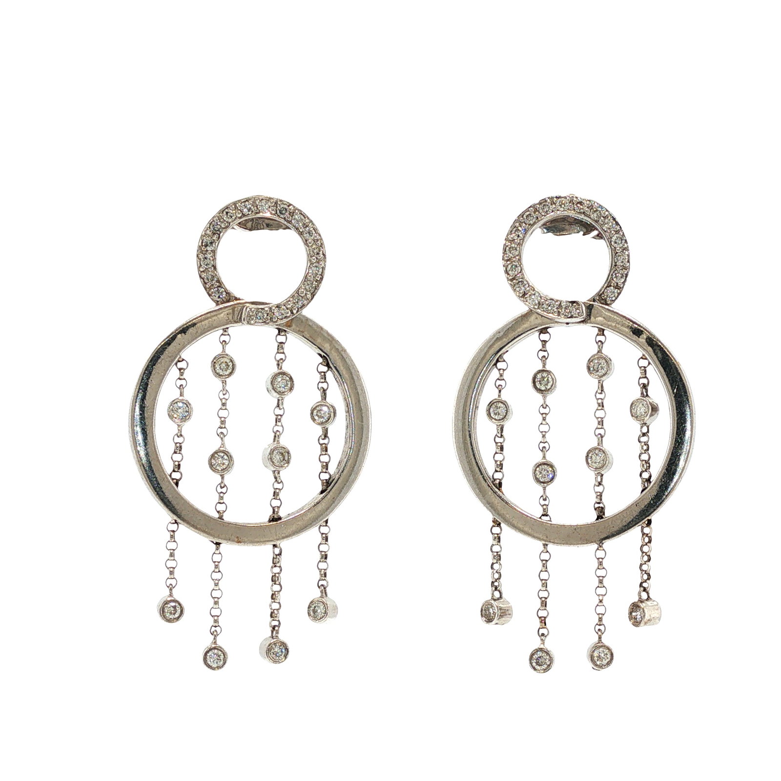 SONYA 18K WHITE GOLD DIAMOND CHANDELIER EARRINGS (1 of 9)