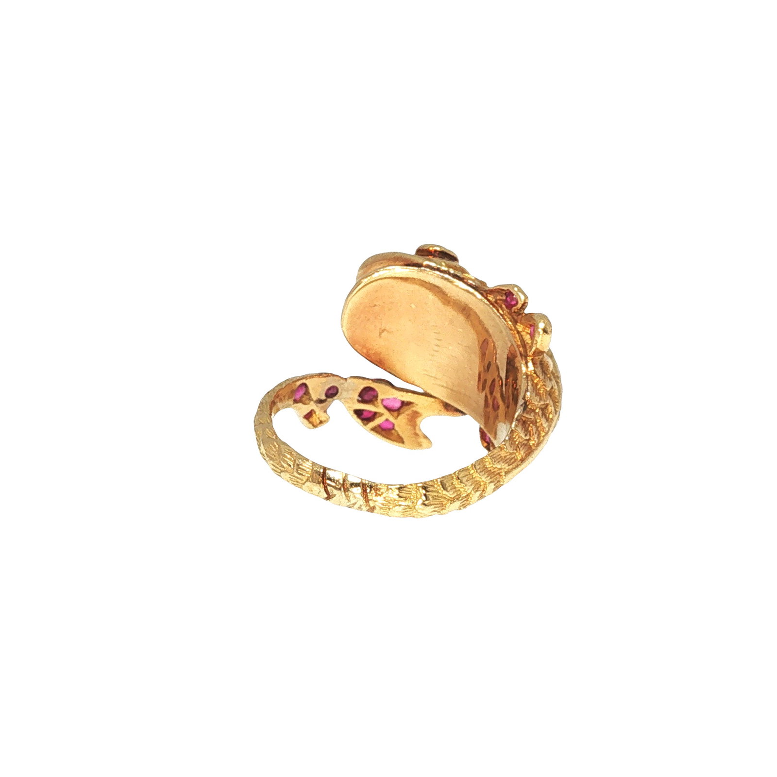 14K GOLD RUBY AND DIAMOND FISH RING - 6