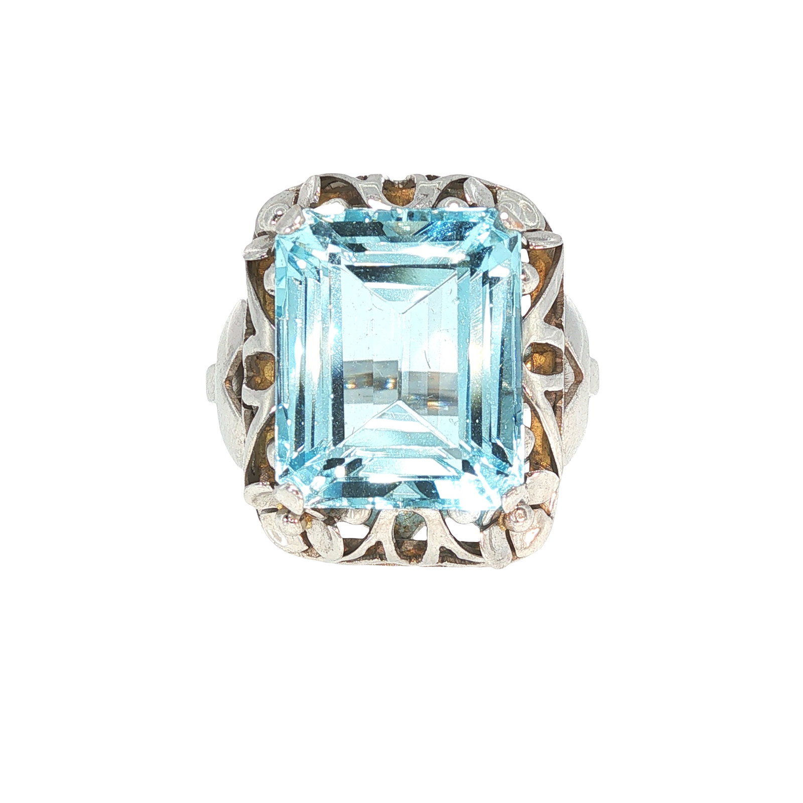 14K WHITE GOLD AQUAMARINE RING (1 of 6)