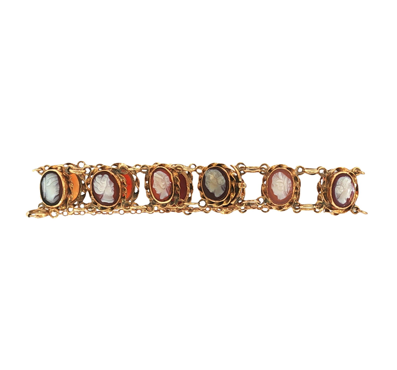 14K GOLD AGATE CAMEO BRACELET (1 of 5)