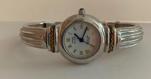 Sterling Case & Bracelet Anne Klein Watch Sterling Case: Sterling Case & Bracelet Anne Klein Watch Swiss Pictures are part of description and condition