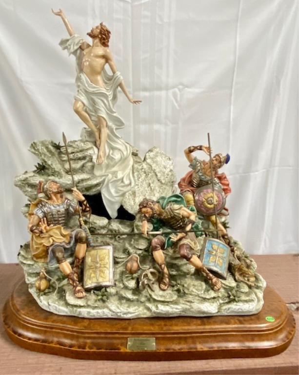 Large Capodimonte "The Resurrection" by Cortese: Beautiful Large Capodimonte - "The Resurrection" by Cortese Modele Depose - Made in Italy - 995 Limited Edition Aprox Size 30"L x 20" D x 32 1/2" T