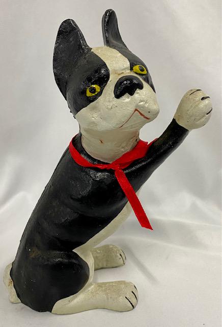 Cast Iron Boston Terrier Doorstop: Cast Iron Boston Terrier Doorstop. Apx. 9" H x 6" W. Photos are considered part of the description and condition. 505-48