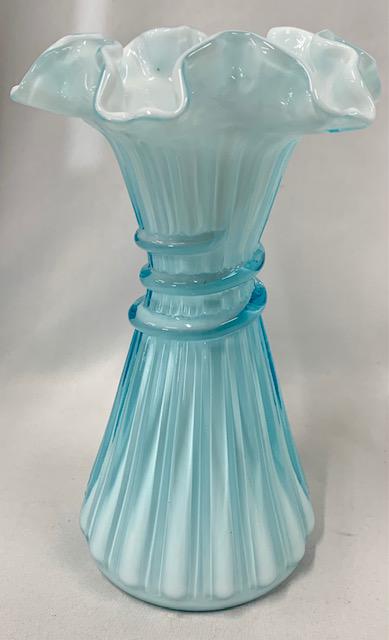 Fenton Blue Case Glass Blown Vase (1 of 7)