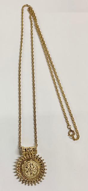 Sterling Signed Pendant with Gold Tone Chain (1 of 7)