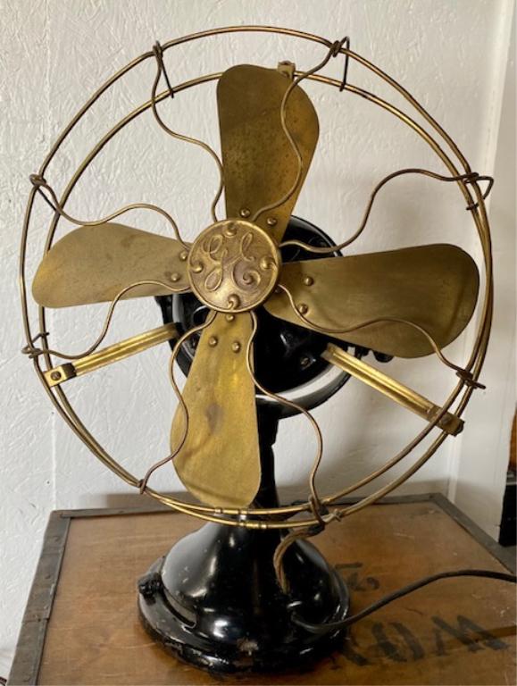 Antique GE Fan w/ Brass Blades/Cage (1 of 11)