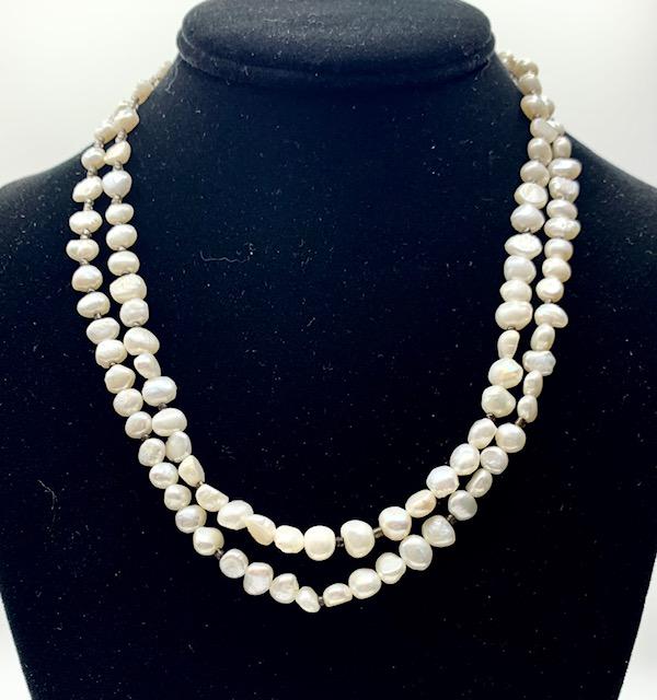Freshwater Pearl Necklace with Sterling Clasp. (1 of 5)
