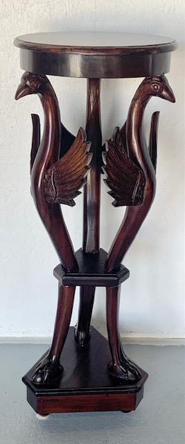 Carved Mahogany Pedestal-Winged Birds/Claw Feet (1 of 8)
