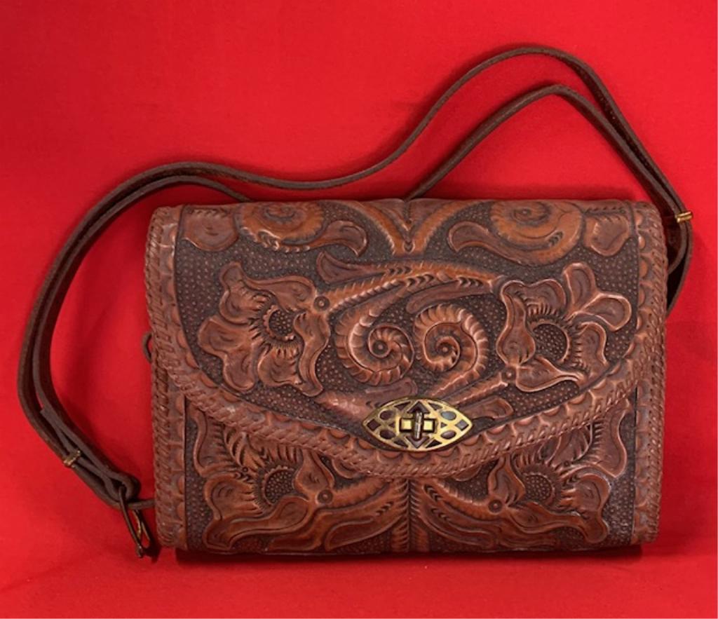 Vintage Leather Hand Tooled Purse (1 of 6)