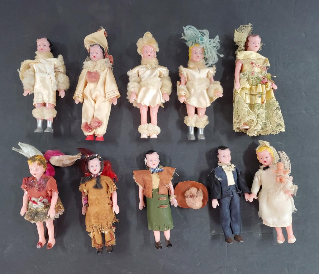 10 Assorted Small Antique Celluloid Dolls (1 of 5)