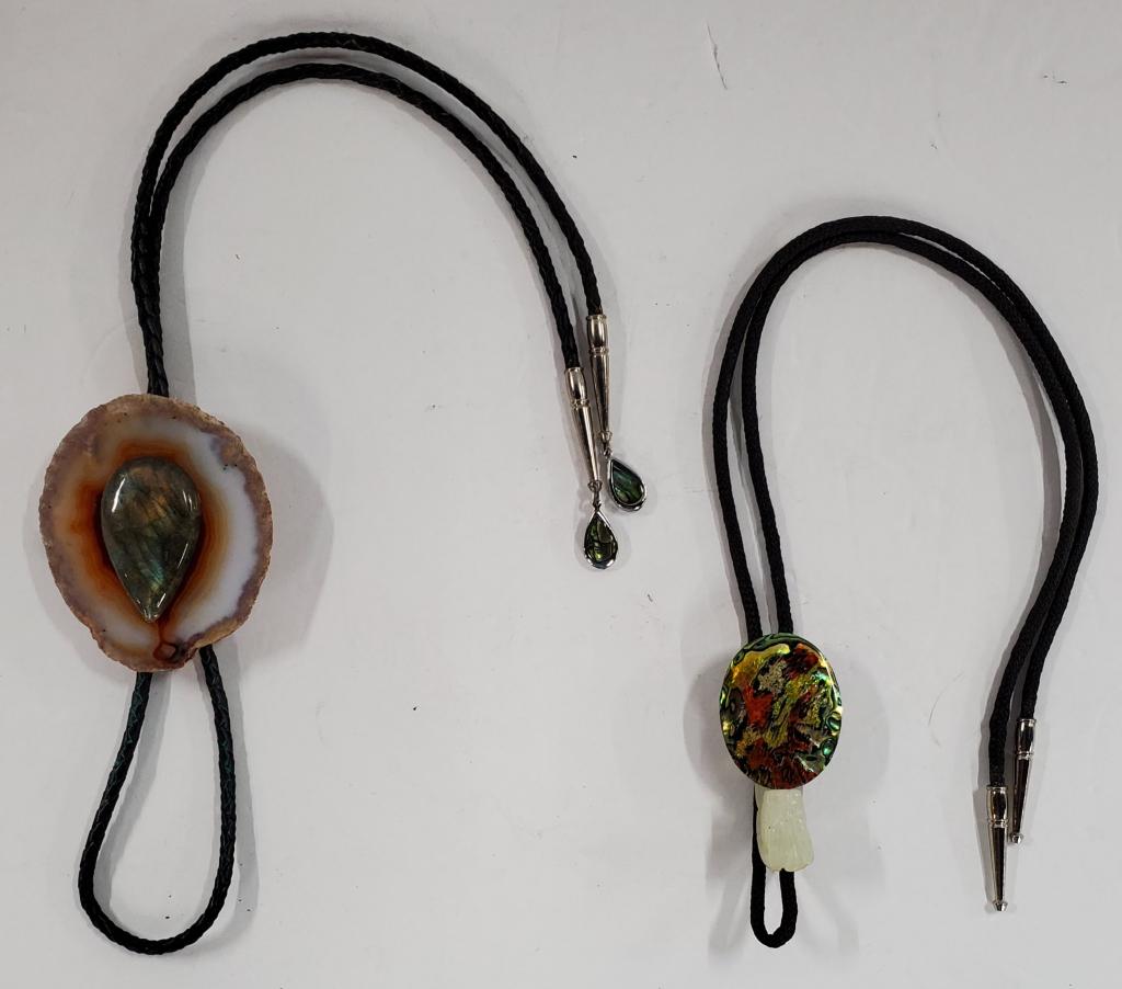2 Bolo Ties with Stone Accents. (1 of 4)