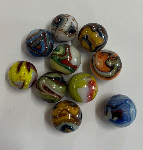 10 Assorted Dave McCullough Marbles. (1 of 3)
