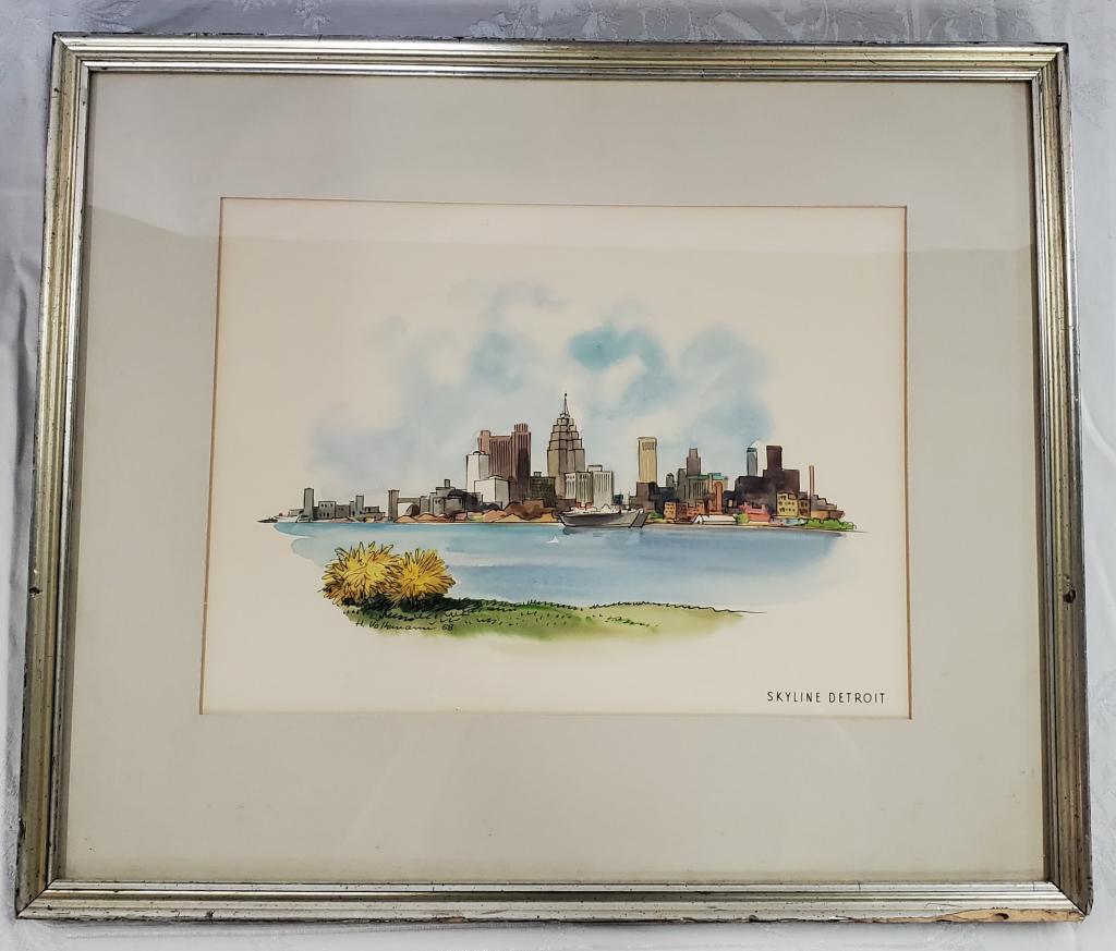 Framed Signed Detroit Skyline Print (1 of 9)