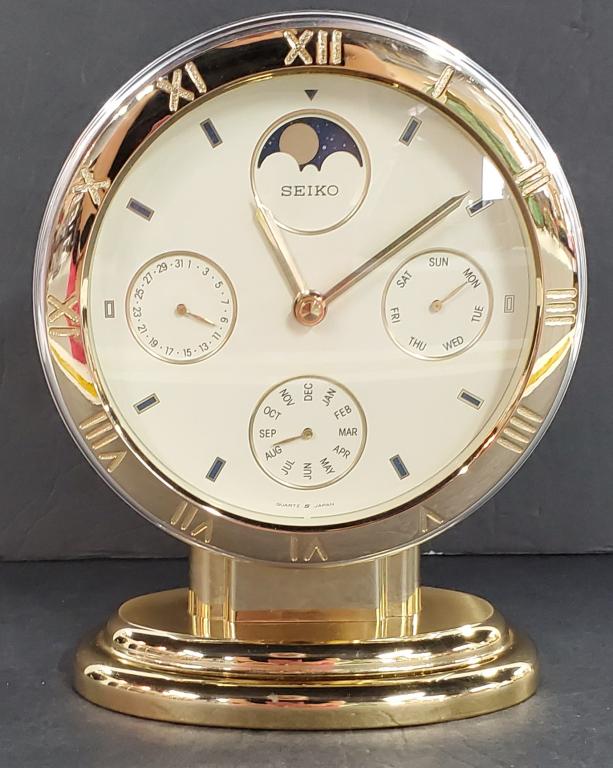 Vintage Seiko Calendar Moon Phase Clock (1 of 7)