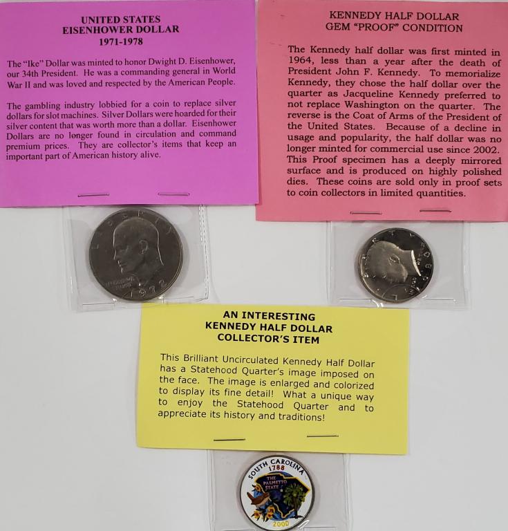 Kennedy Half/Eisenhower Dollar/Colorized Half (1 of 7)