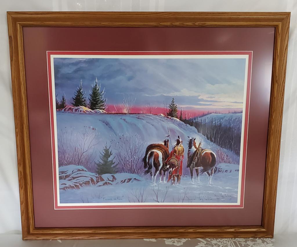 Framed Signed Indian Picture - Daniel Long Soldier (1 of 5)