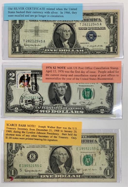 Silver Certificate/Barr Note/1976 $2 Note (1 of 8)