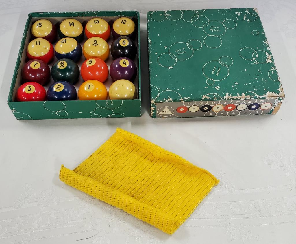 Sears Phenolic Pool Ball Set - In Original Box (1 of 7)