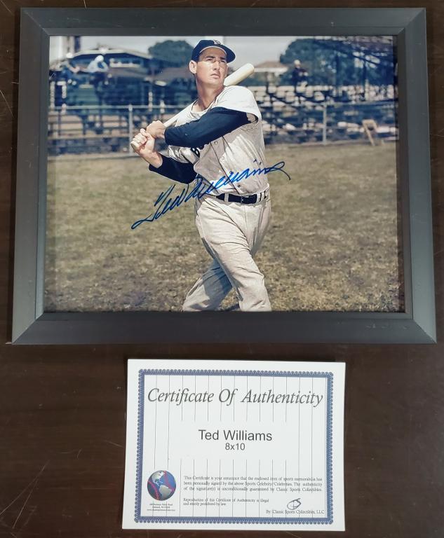 Ted Williams Signed Picture w/COA (1 of 3)