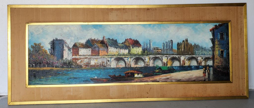 71" L x 29 1/2" H Large Signed Oil on Board (1 of 6)