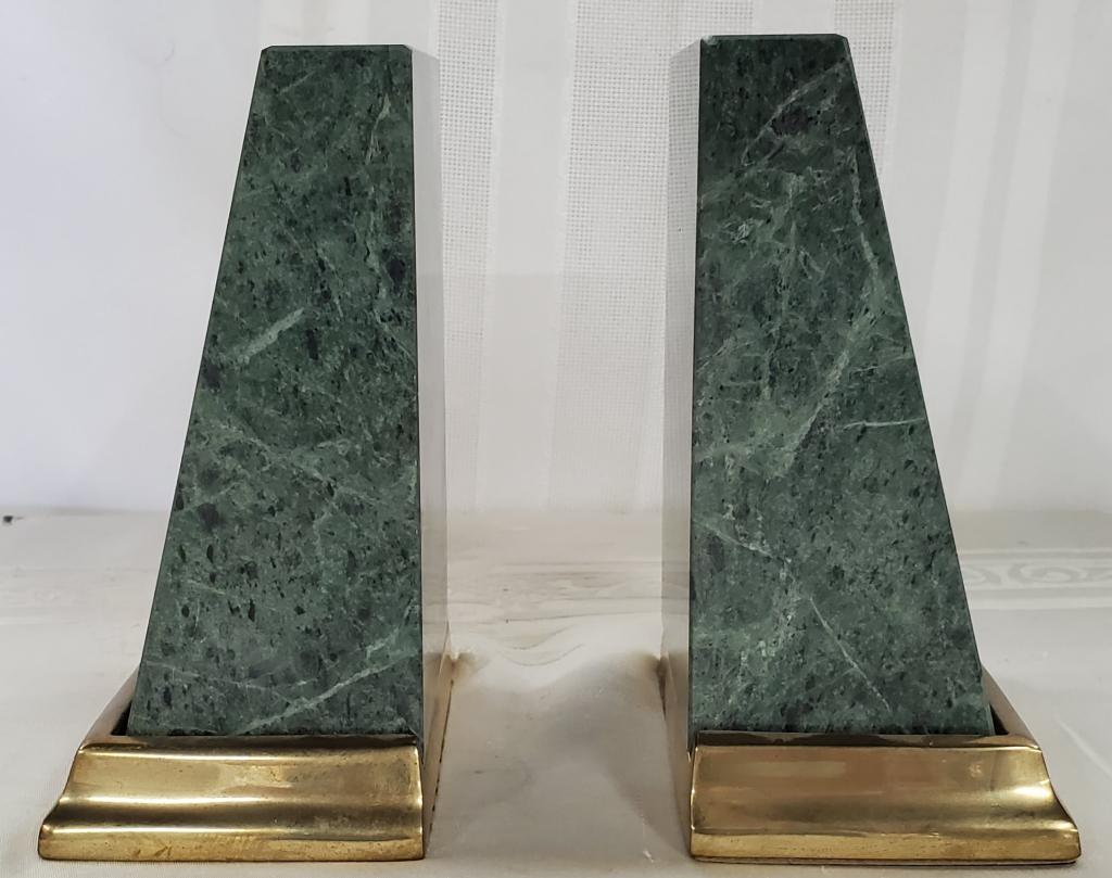 Green Marble and Brass Bookends (1 of 6)