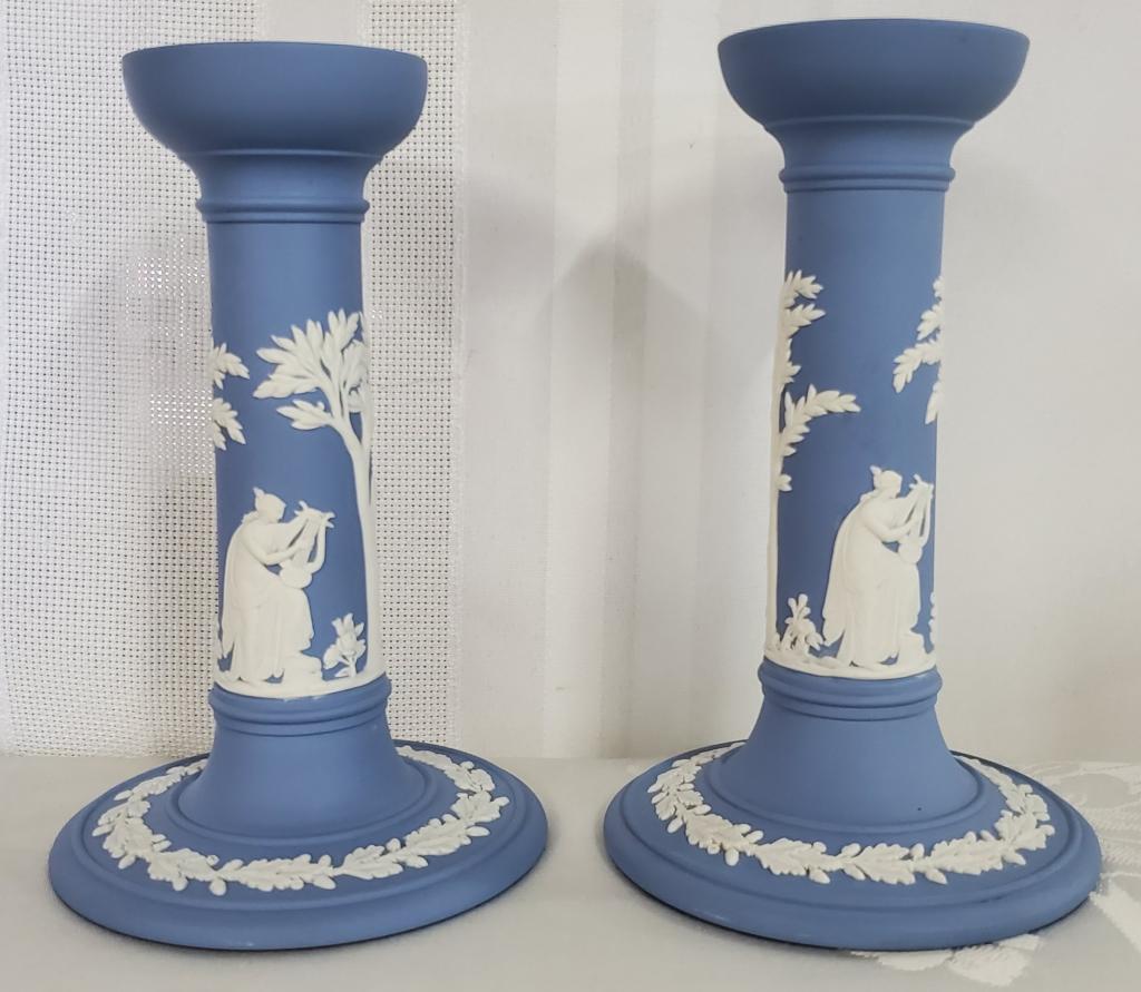 Pair of Wedgwood Jasperware Candlesticks (1 of 7)