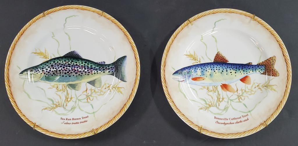 2 Porcelain Fish Plates with Wall Hangers (1 of 5)
