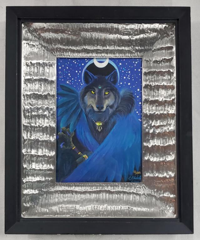 Interesting 1996 Wolf Print by E. Mitchell (1 of 7)