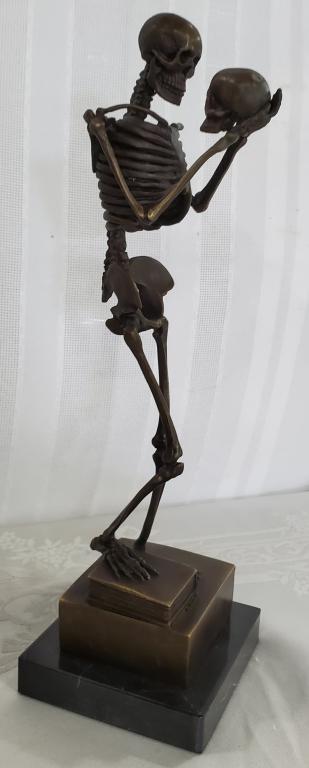 Carl Kauba Signed Bronze Skeleton Sculpture (1 of 8)