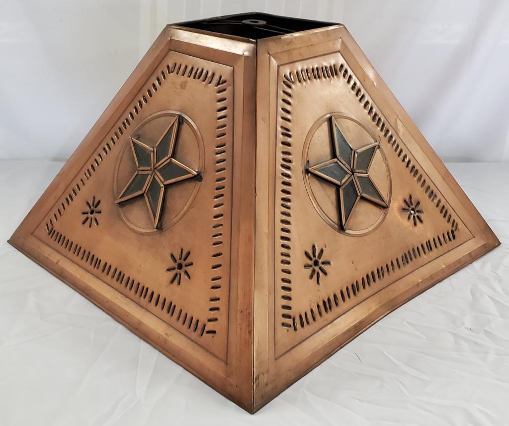 Copper Look Tin Pierced Lamp Shade (1 of 4)