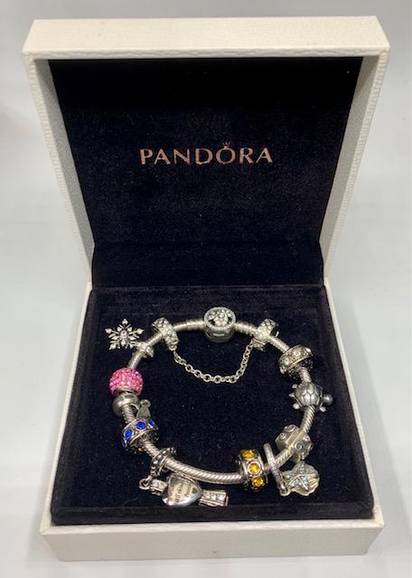Sterling Pandora Bracelet with Charms. (1 of 15)